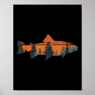 Forel Fly Fishing Natuur Outdoor Visser Cadeau  Poster