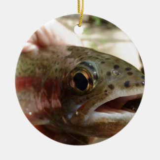 Forel in handen keramisch ornament