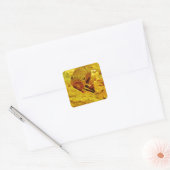 Forel in stroom vierkante sticker (Envelop)