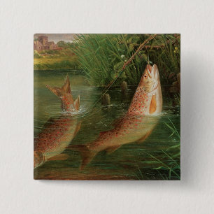 Forel in Winchester Vierkante Button 5,1 Cm