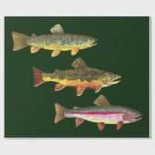 Forel Vissen - Brook, bruin, regenboog Cadeaupapier (Vlak)