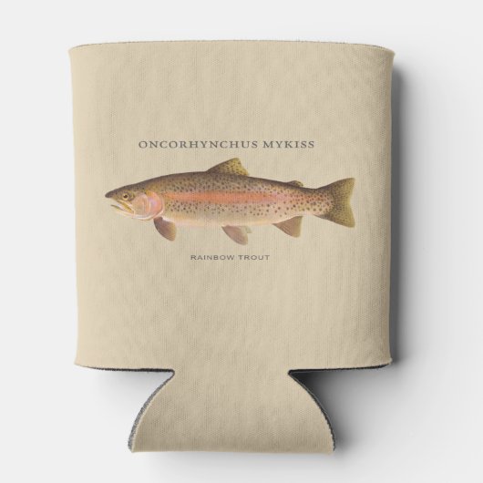 Forel vissen met regenboogforel afbeelding blikjeskoeler (Achterkant)