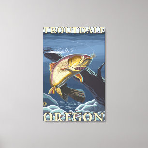 forel Vist dwarsdoorsnede - forel, Canvas Afdruk