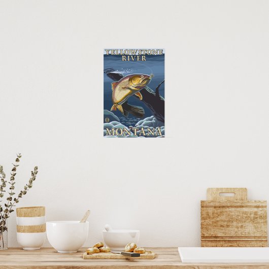 Forel Vist kruispunt 3 Poster (Keuken)