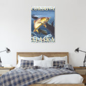 Forel Vist kruissectie - Cordova, Alaska Canvas Afdruk (Insitu (Slaapkamer))