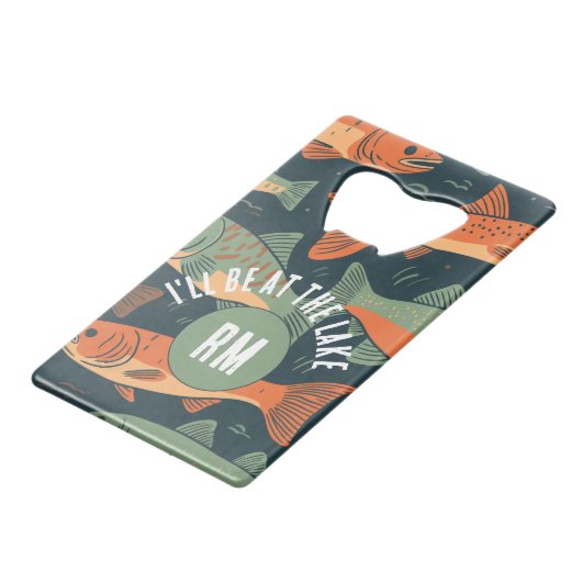 Forel Vist Monogram Kredietkaart Flessenopener (Voorkant Gekanteld)