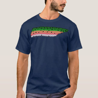 Forel Vist Regenboogforelpatroon Tennessee Stat T-shirt