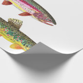 Forel vliegen - Brook, bruin, regenboog Cadeaupapier (Hoek)
