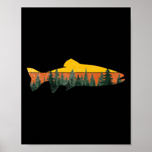 forel vliegend Natuur in het open bos Wildlife F Poster