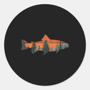 Forel Vliegvissen Natuur Buiten Visser Cadeau Ronde Sticker