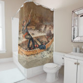 “Forellen vissen” Westerse kunst van Frank Feller Douchegordijn (In situ)