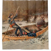 “Forellen vissen” Westerse kunst van Frank Feller Douchegordijn (Voorkant)