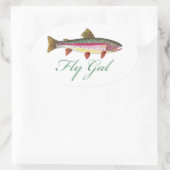 forelvisserij ovale sticker (Tas)