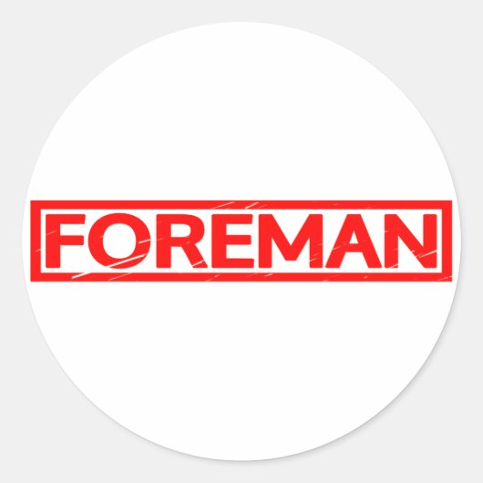 Foreman Stamp Ronde Sticker (Voorkant)