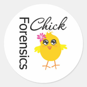 Forensics Chick Ronde Sticker