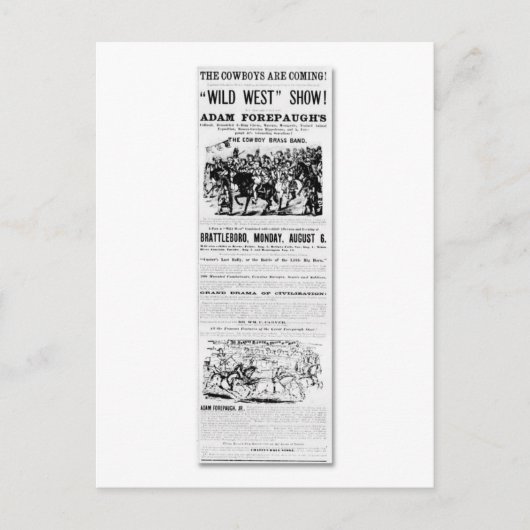 Forepaugh's Wilde West Show Advertisement Briefkaart (Voorkant)