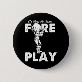 Foreplay Innuendo Funny Golf Adult Humor Ronde Button 5,7 Cm