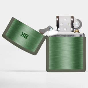 Fores Green Metallic Texture Afbeelding Monogram