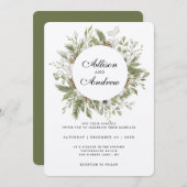 Foreset Foliage Hiver Mariage Invitation (Devant / Derrière)