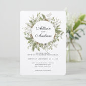 Foreset Foliage Hiver Mariage Invitation (Debout devant)