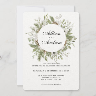 Foreset Foliage Hiver Mariage Invitation