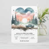 Forest 4X4 Truck Wedding Invitation Kaart (Staand voorkant)