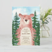 Forest Adventure Bear Boys Baby shower Invitation (Debout devant)