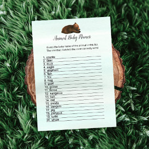 Forest Adventure Bears Animal Baby Names Carte de 