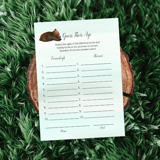 Forest Adventure Bears Devine Sa Carte De Jeu D'Âg