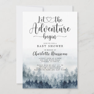 Forest Adventure begint Waterverf Baby shower Kaart