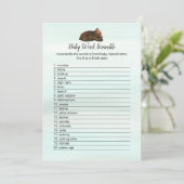 Forest Adventure Beren Baby Word-kaart Kaart (Staand voorkant)