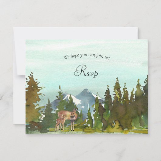 Forest Adventure Deer Baby shower RSVP (Devant)
