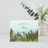 Forest Adventure Deer Baby shower RSVP (Debout devant)