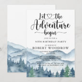 Forest Adventure Mountains 50th Birthday Party Kaart (Voorkant / Achterkant)