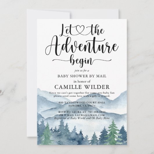 Forest Adventure Mountains Baby shower by Mail iv Kaart (Voorkant)