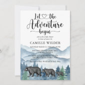 Forest Adventure Mountains Baby shower Invitation (Devant)