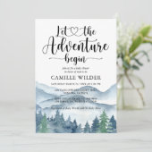 Forest Adventure Mountains Baby shower Invitation (Debout devant)