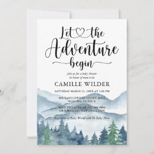 Forest Adventure Mountains Baby shower Invitation