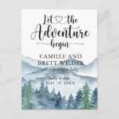 Forest Adventure Mountains Baby shower Zwangerscha Aankondigingskaart (Voorkant)