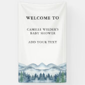 Forest Adventure Mountains Bannière Baby shower bl (Vertical)