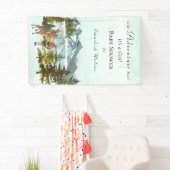 Forest Adventure Rustic Deers Baby shower Spandoek (Insitu)