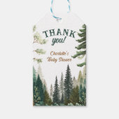 Forest Adventure wacht op Baby shower Dank u Cadeaulabel (Voorkant)