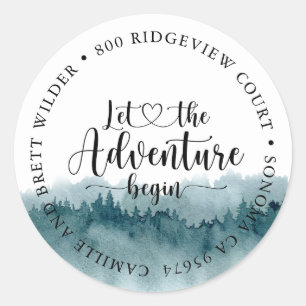 Forest Adventure Waterverf Baby shower Ronde Sticker