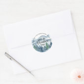 Forest Adventure Waterverf Mountains Baby shower Ronde Sticker (Envelop)