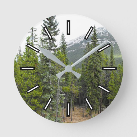Forest and Mountain Scene Clock Ronde Klok (Voorkant)