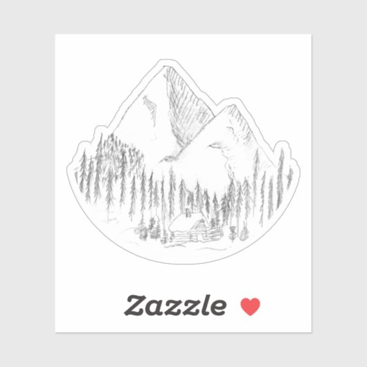 Forest and Mountains Sketch Sticker (Vel)