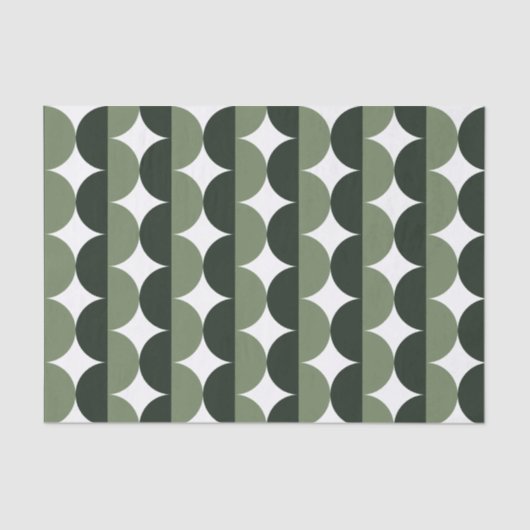 Forest and Sage Green Mid Century Modern Wavy Tissuepapier (Voorkant)