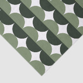 Forest and Sage Green Mid Century Modern Wavy Tissuepapier (Detail)