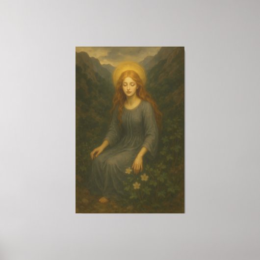 Forest Angel – Divine Light Portrait Canvas Afdruk (Voorkant)