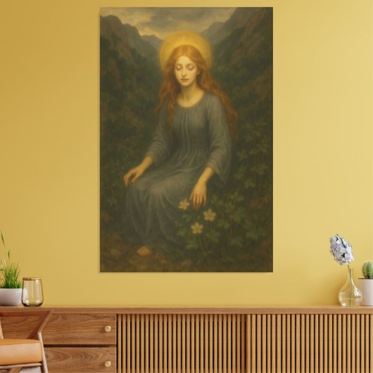 Forest Angel – Divine Light Portrait Canvas Afdruk (Insitu (Woonkamer))